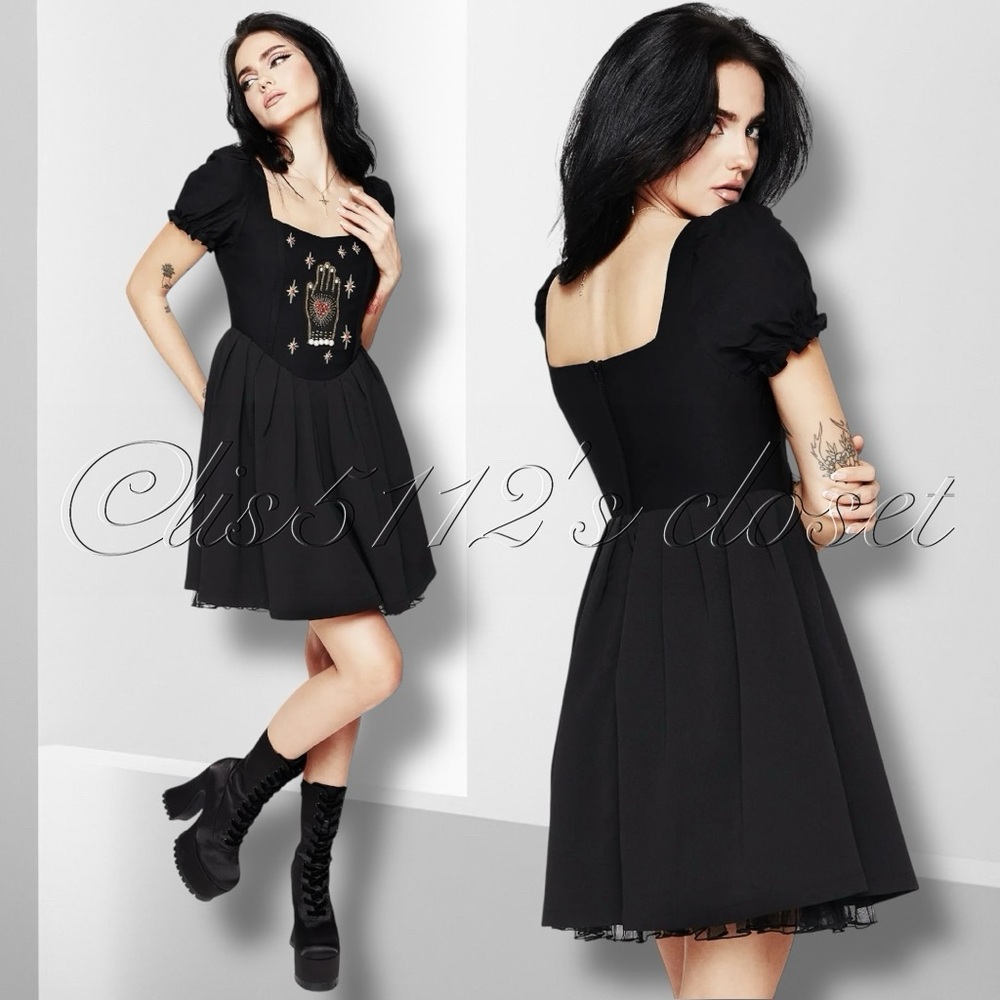 Disturbia Ingrid Embroidered Hand Applique Babydoll Corset Mini Dress Size 14 1X - Picture 16 of 16